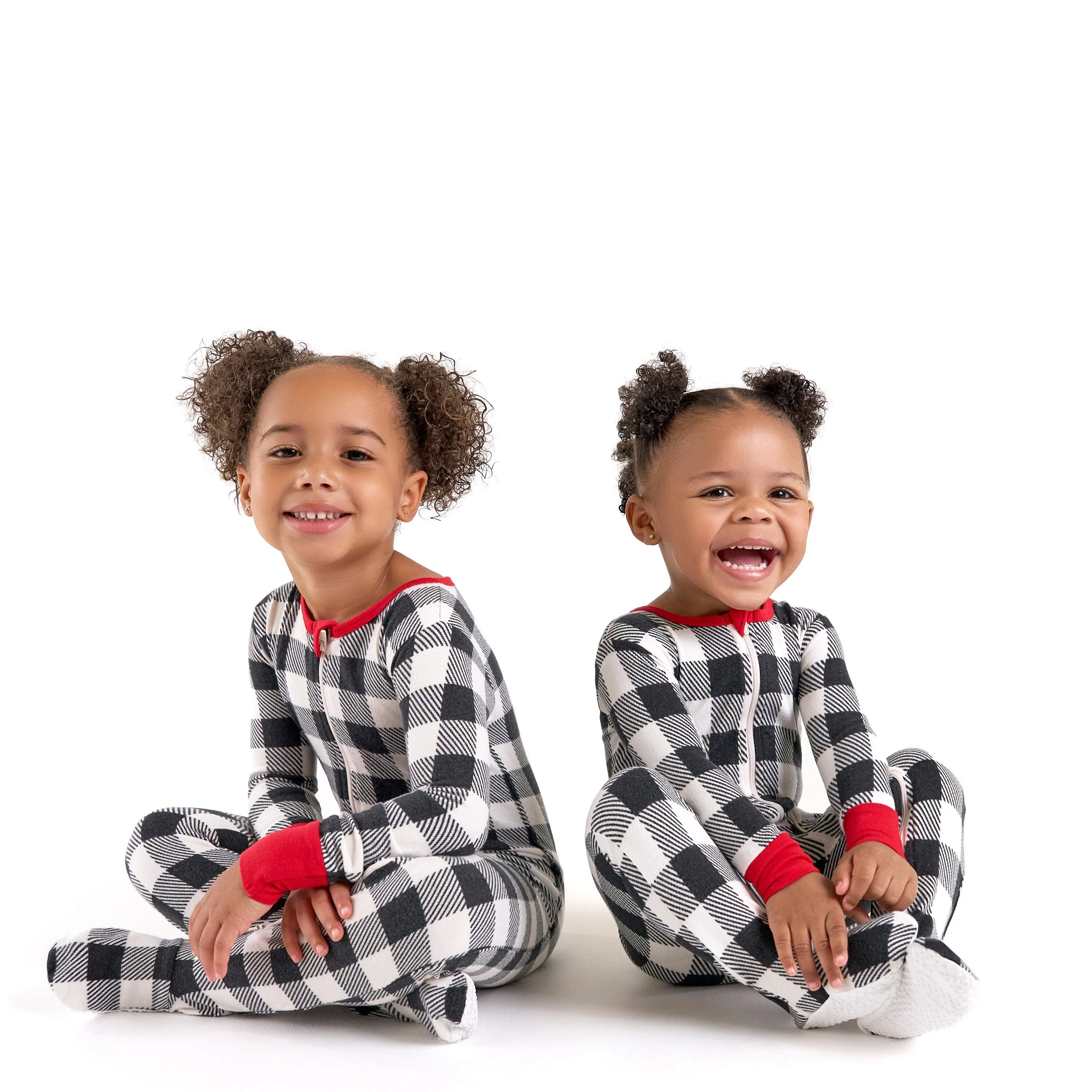 Baby & Toddler Neutral Buffalo Plaid Hacci Snug Fit Footed Pajamas