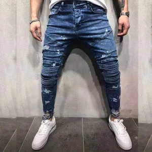 Balmain fitted Ribbed Blue Jeans Trouser