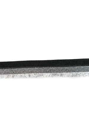 Black and Metallic Silver Striped Trim 0.88" - 1 Yard