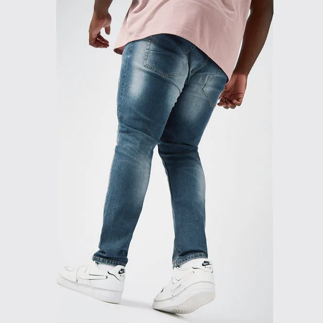 BR - Men 'Grey Blue Jeans' Stretchable Plus Skinny Jeans BR898