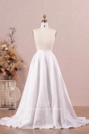 Classic Taffeta Long A-line Bridal Overskirt Wedding Separates