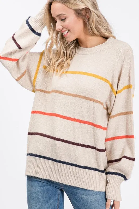 Color Stripe Sweater - T941