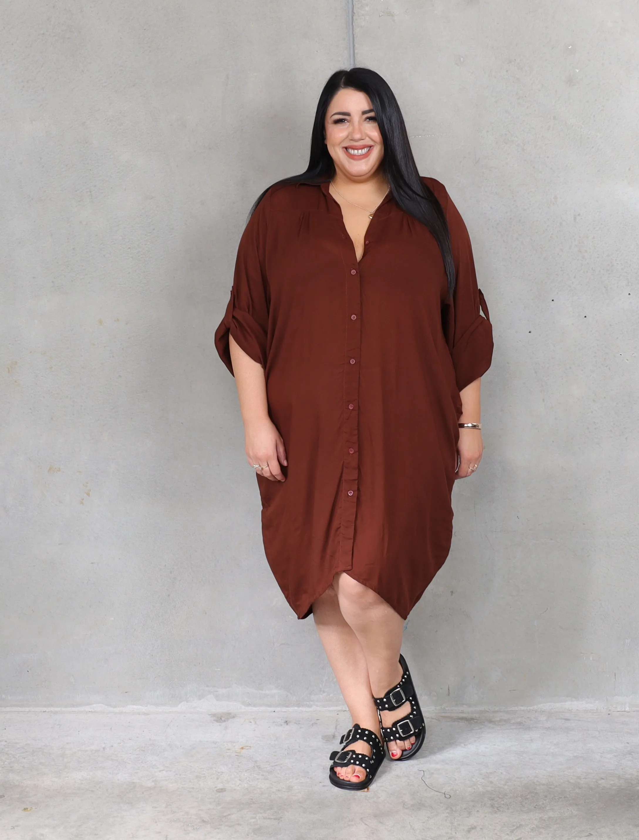 Corfu Shirt Dress - Cocoa