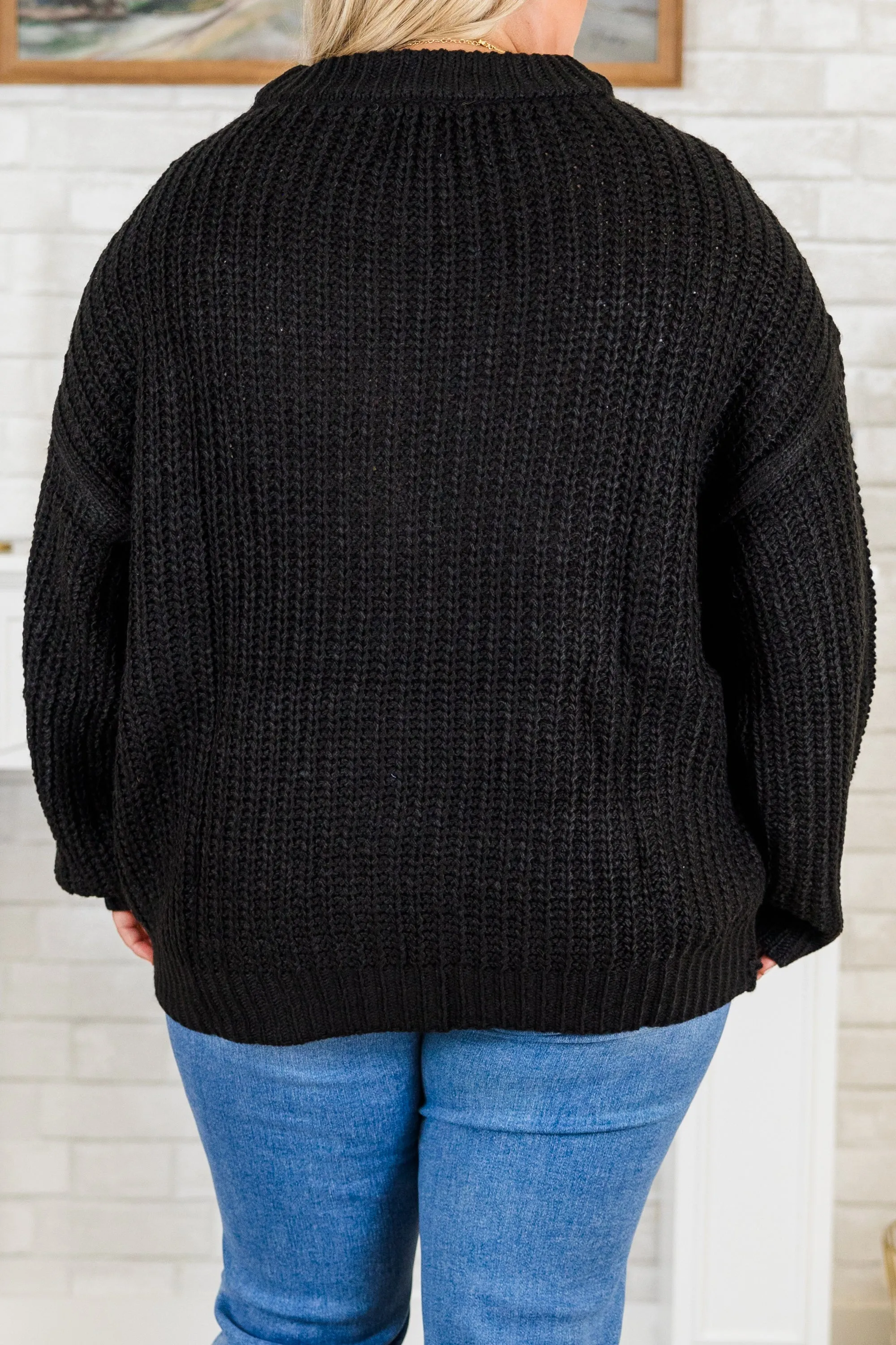 Cozy Cabin Sweater, Black