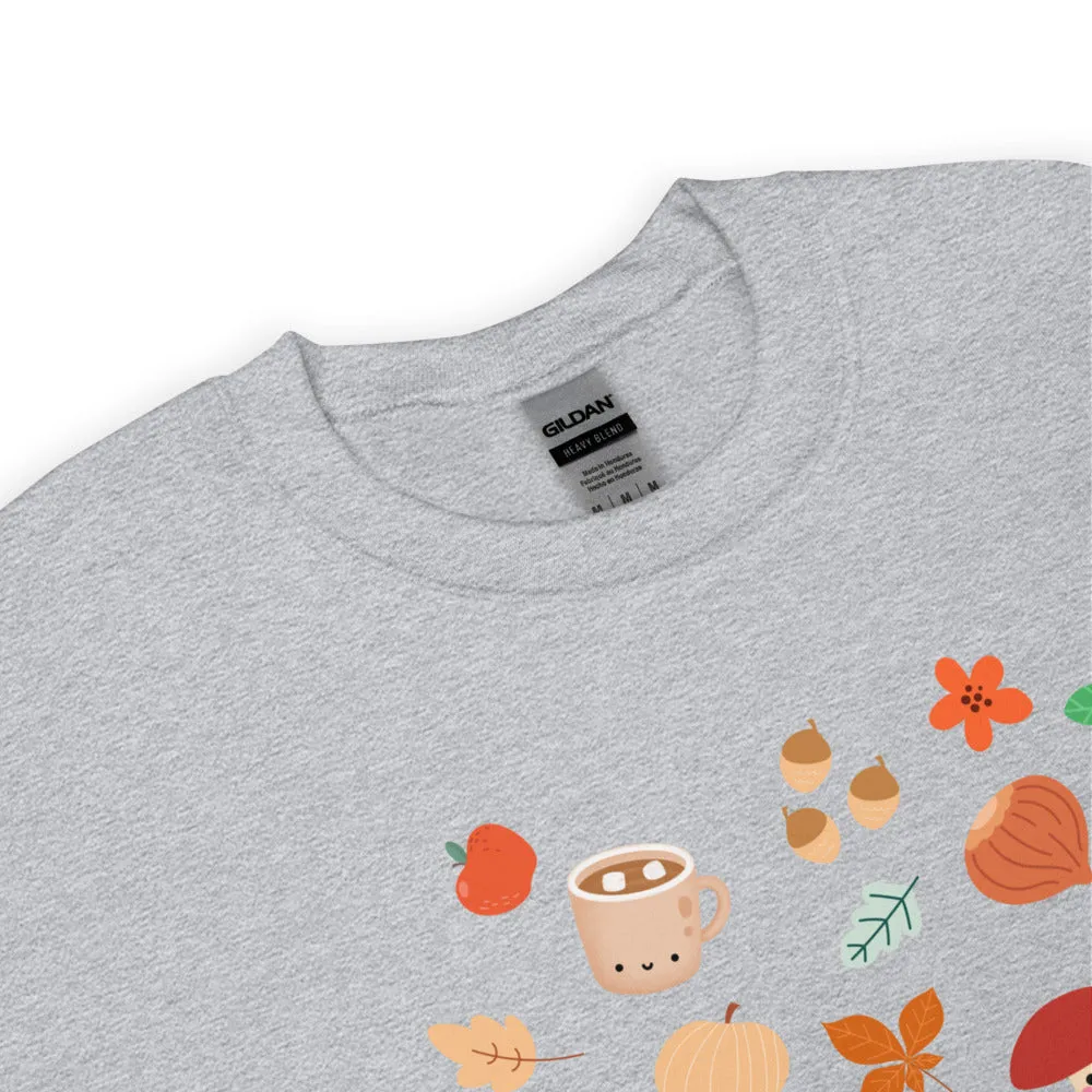 Cozy Fall Kawaii Print Sweater