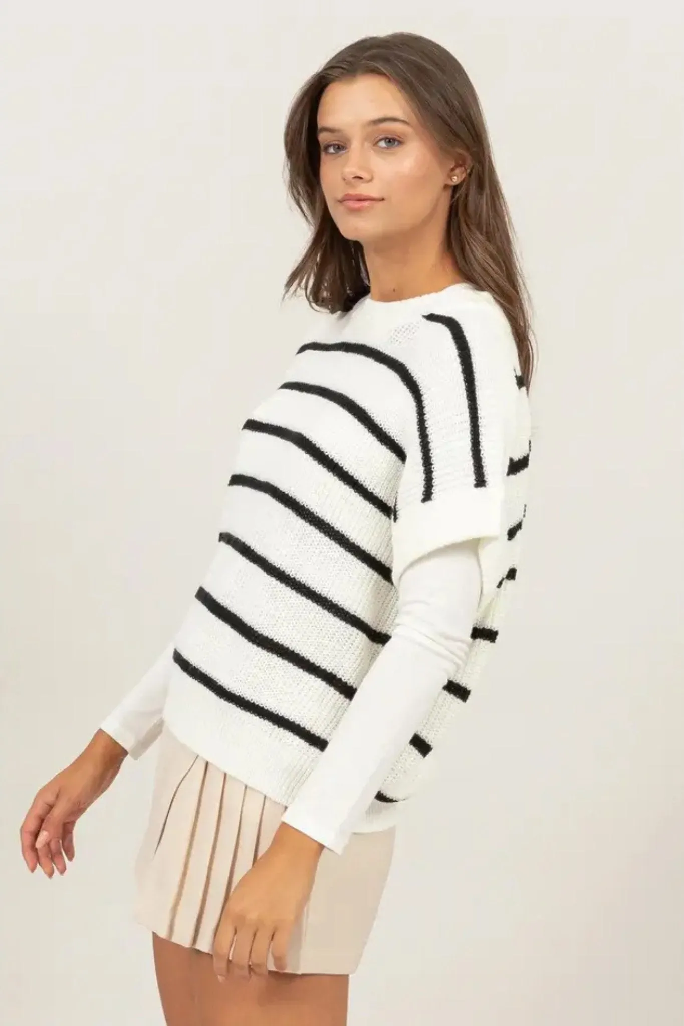 Cozy Striped Sweater Sleeveless