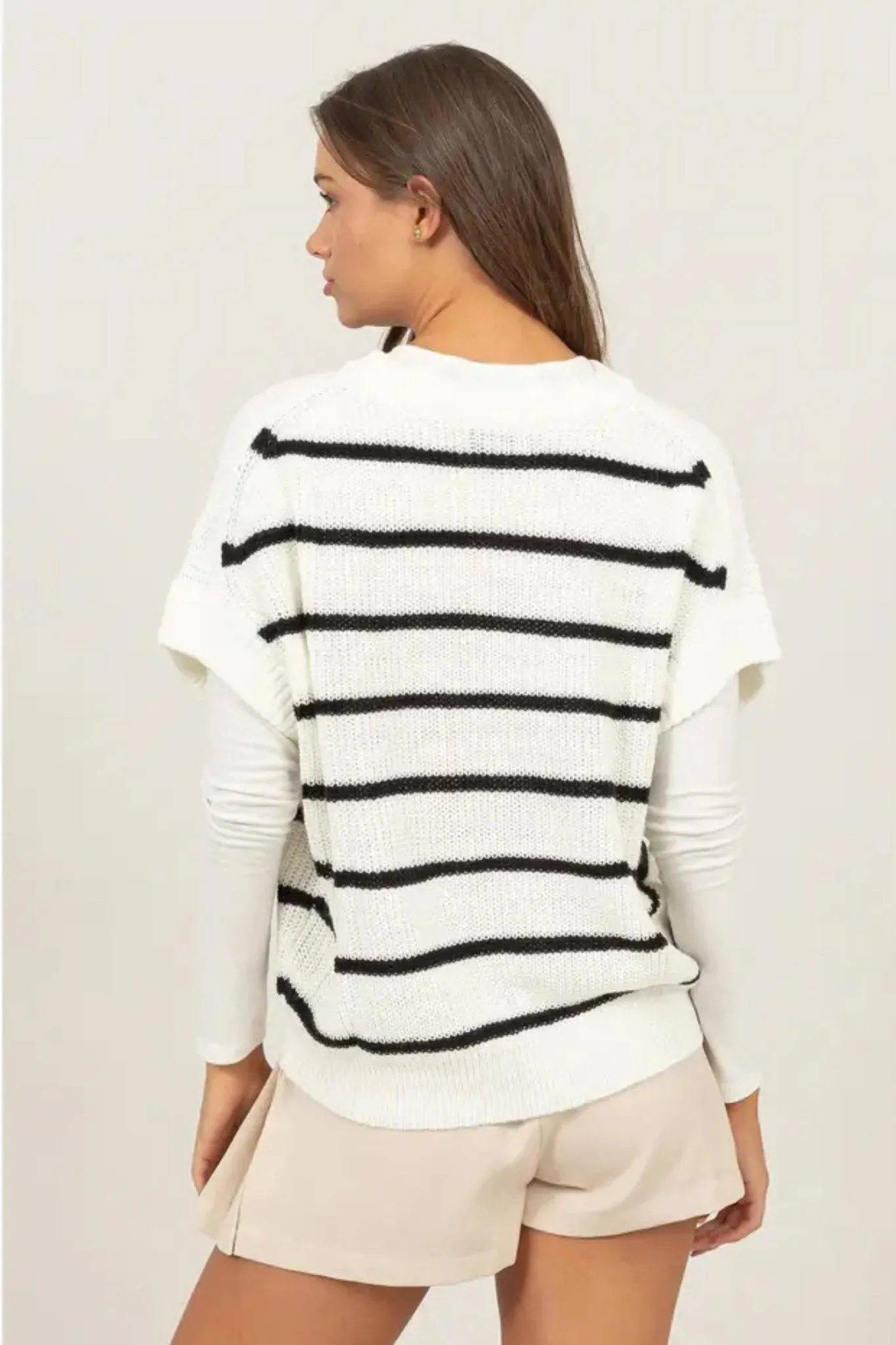 Cozy Striped Sweater Sleeveless