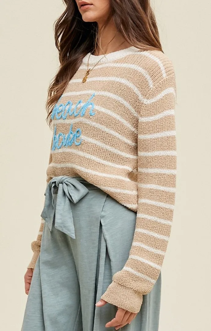 Emaline Taupe "Beach Babe" Sweater