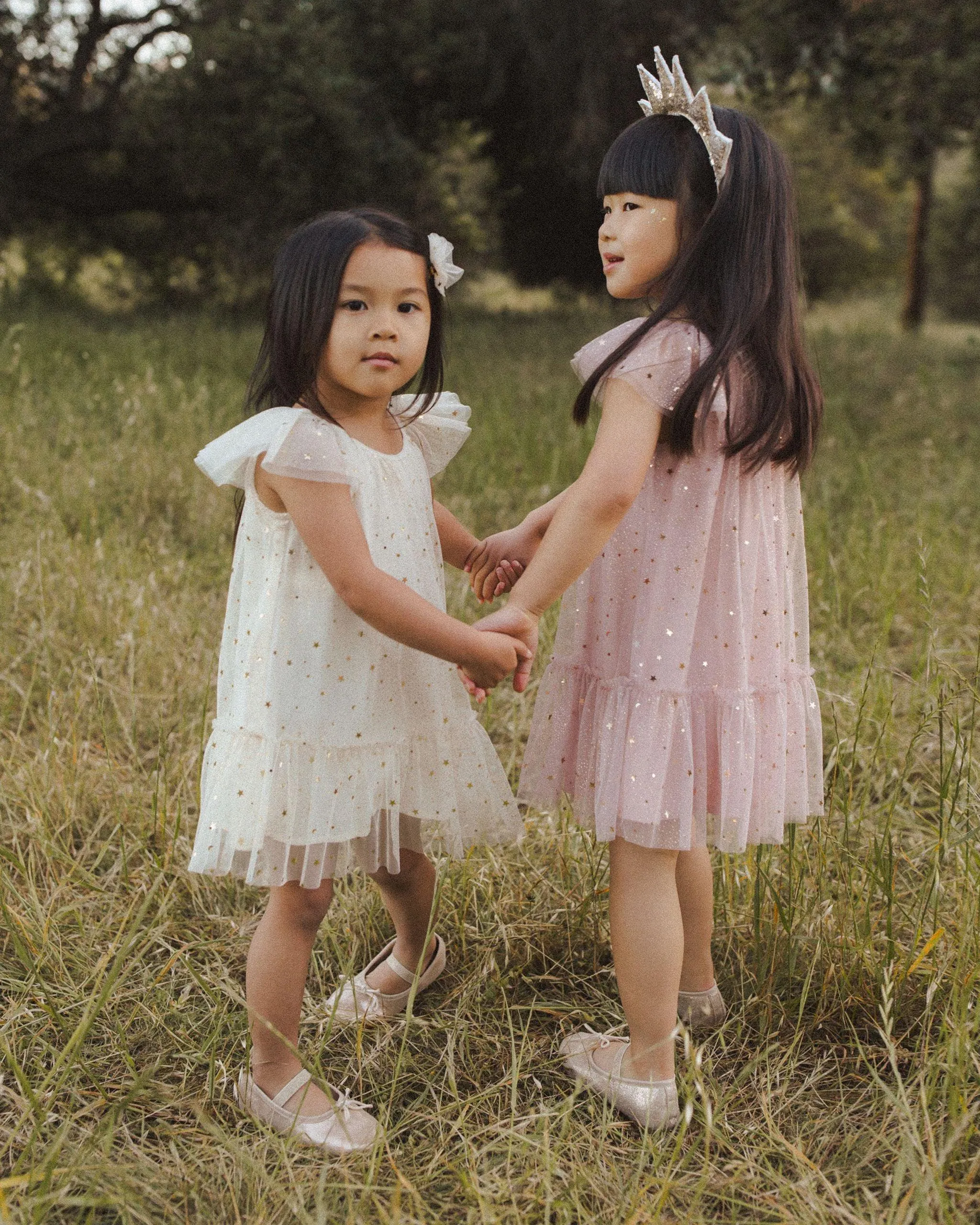 Girls Dresses | Edie Dress- Champagne Stars | Noralee