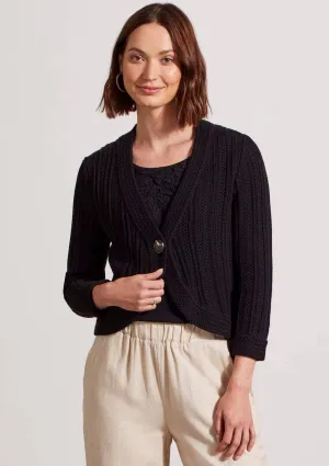 Half Sleeve Button Front Bolero Sweater