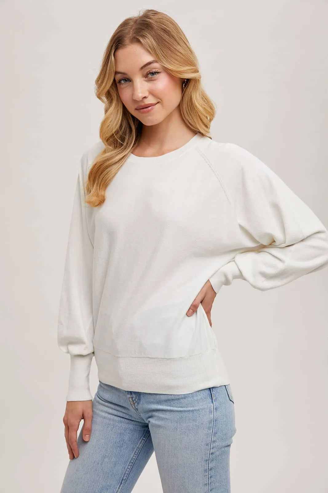 Ivory Lightweight Pullover Sweater