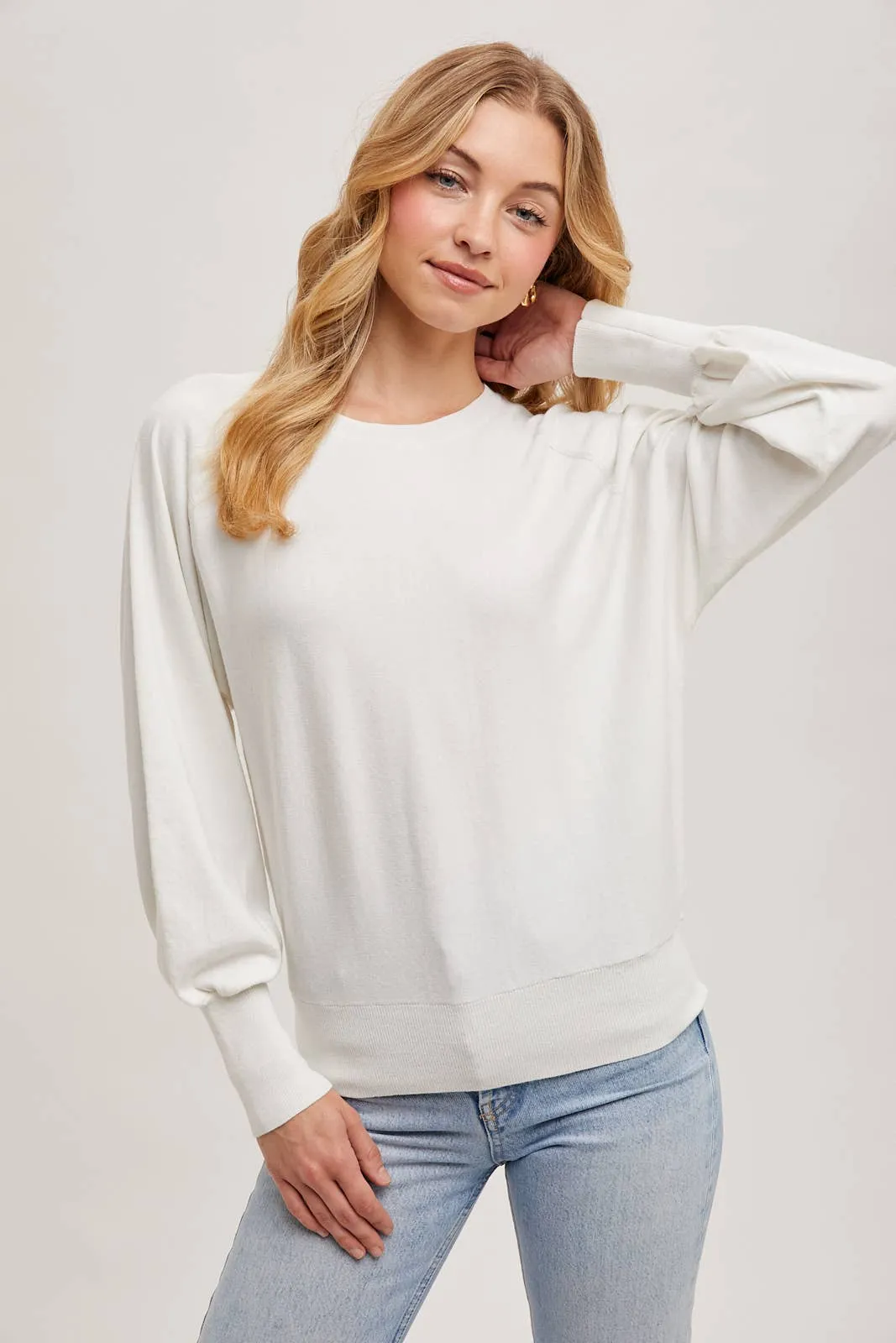 Ivory Lightweight Pullover Sweater