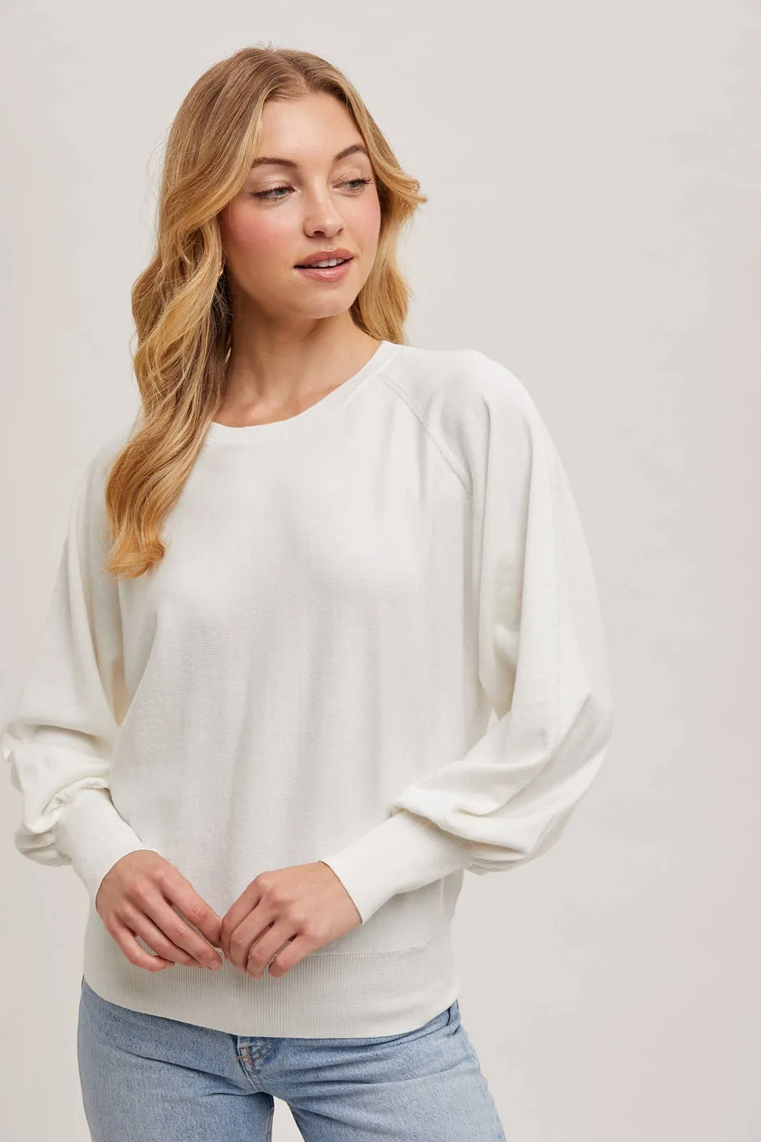 Ivory Lightweight Pullover Sweater