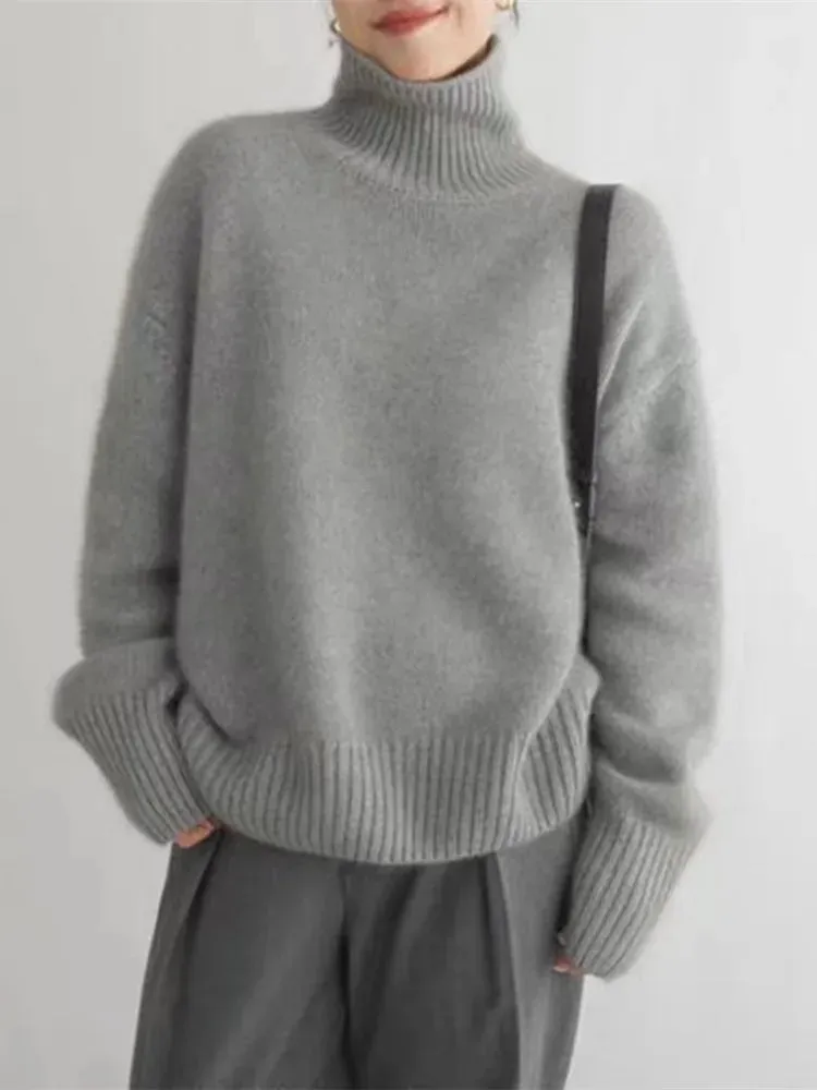 Ivyshape | Cozy Knit Turtleneck Jumper