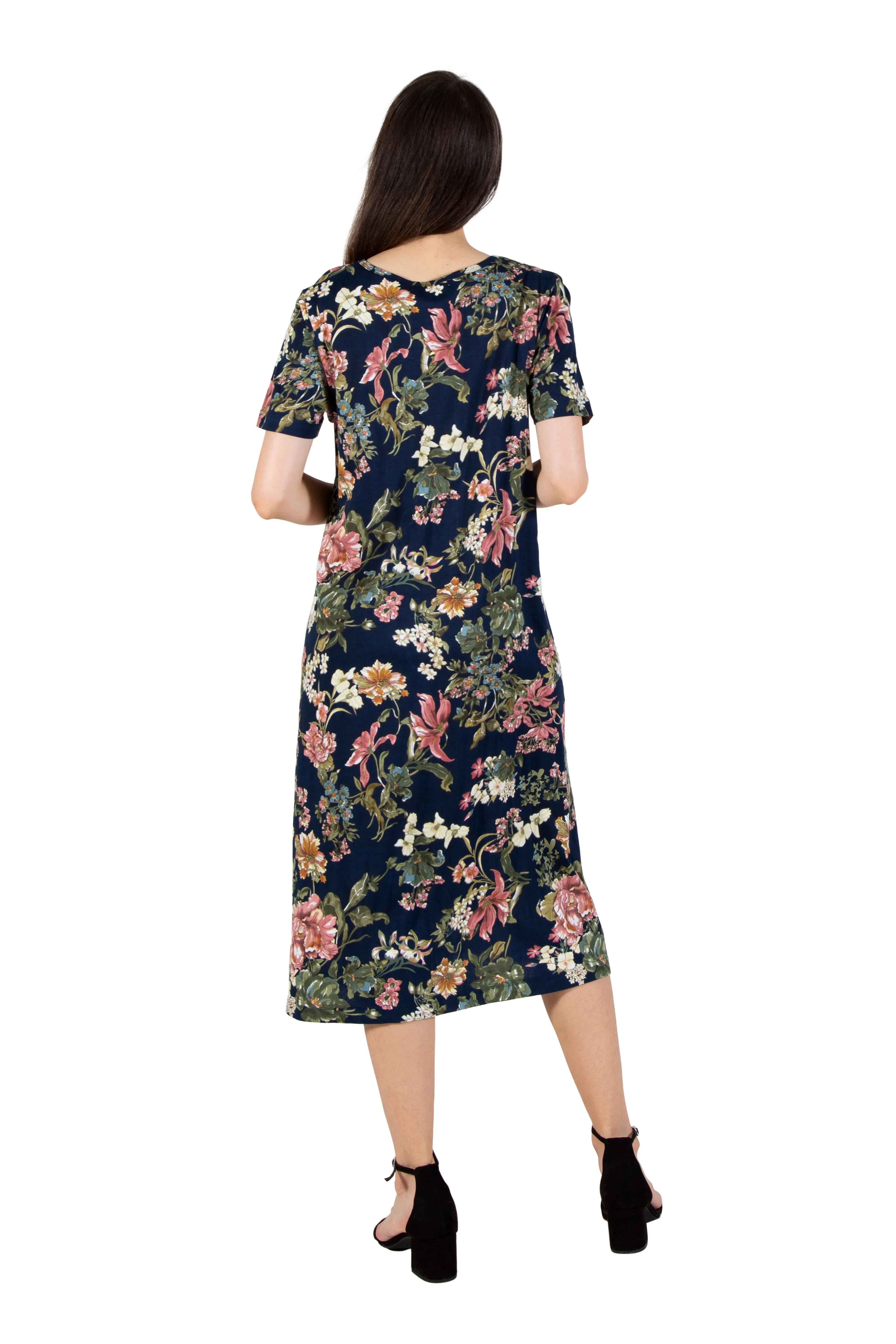 La Cera Midnight Floral Knit Dress