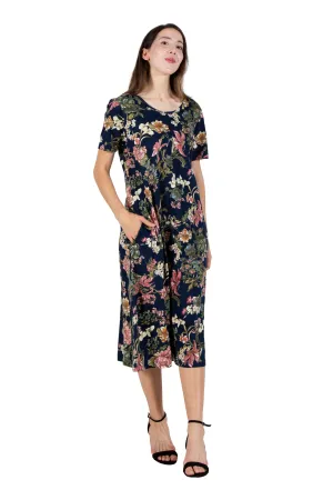 La Cera Midnight Floral Knit Dress