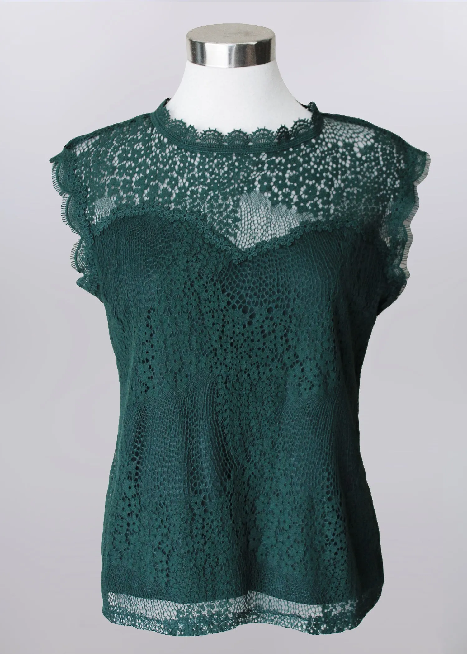 Lace Overlay Blouse