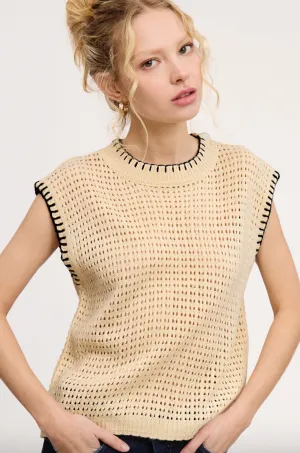 Melanie - Crochet Knit Top