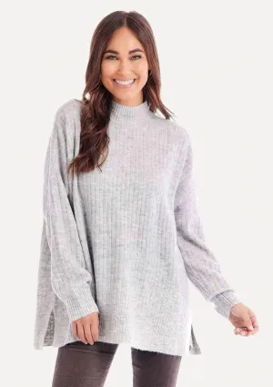 Milo Ribbed Sweater - Heather Grey