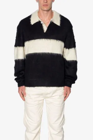 Mohair Rugby Sweater - Black/White