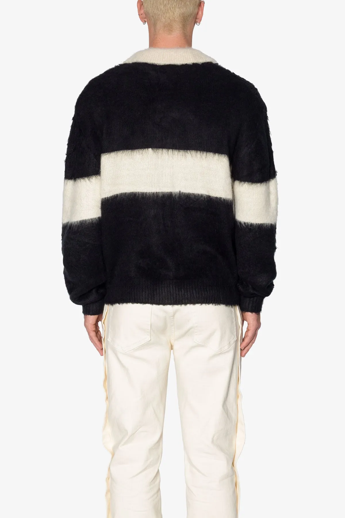 Mohair Rugby Sweater - Black/White