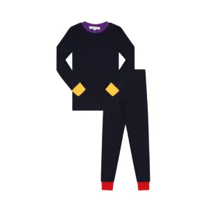 Navy and Purple Colorblock Pajamas