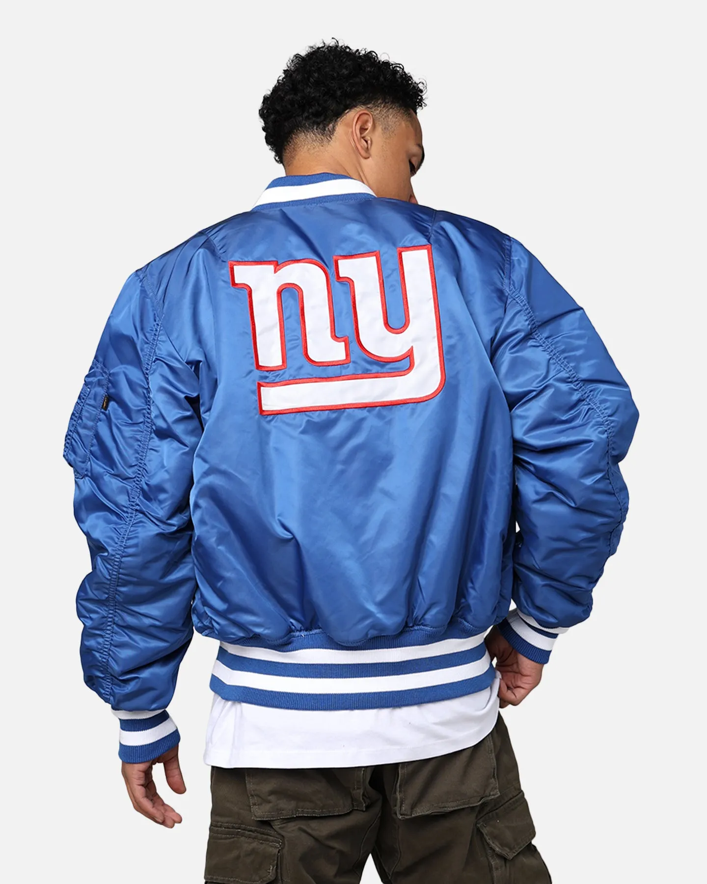 New Era X Alpha Series X NFL New York Giants MA-1 Bomber Jacket Royal/Red