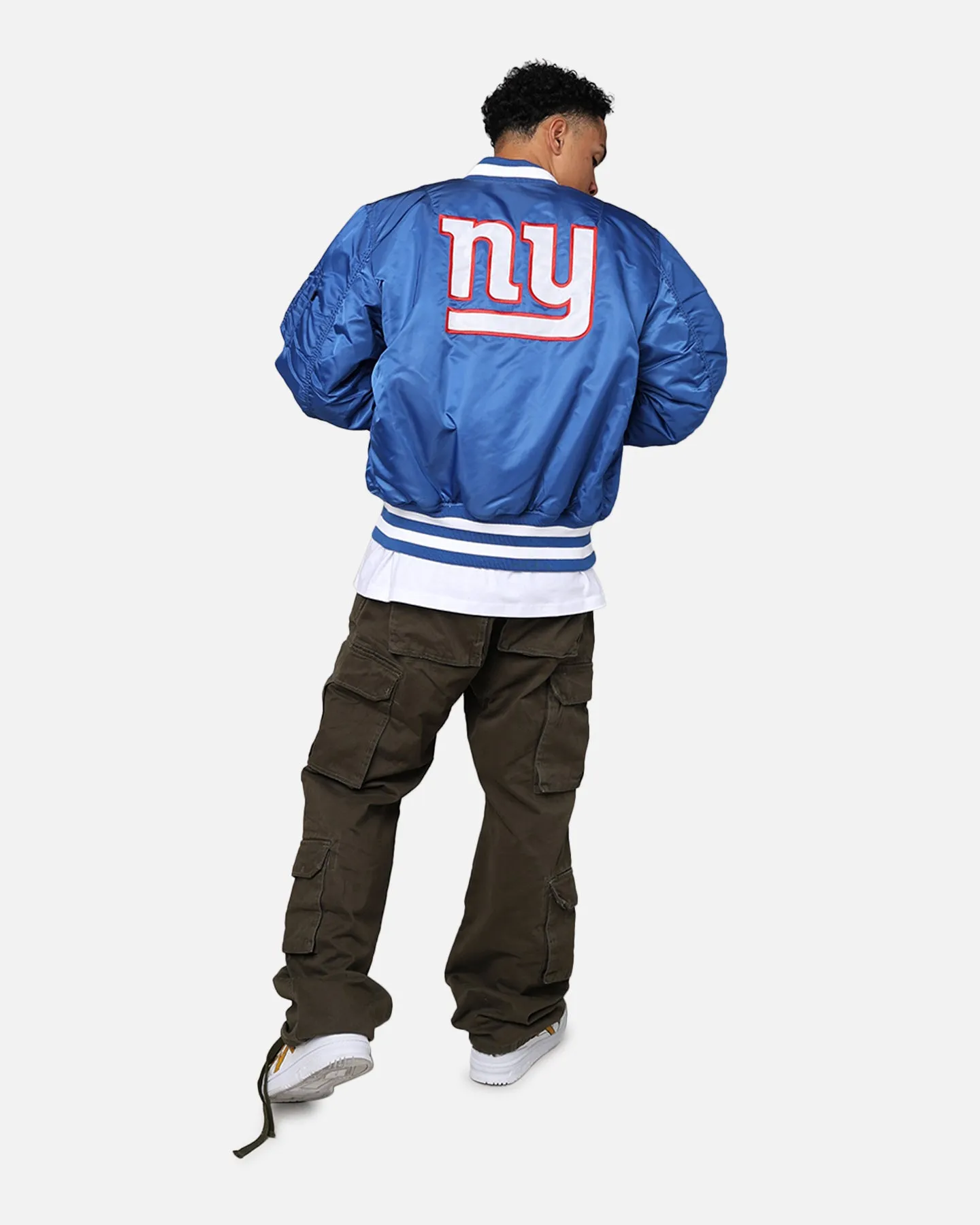 New Era X Alpha Series X NFL New York Giants MA-1 Bomber Jacket Royal/Red