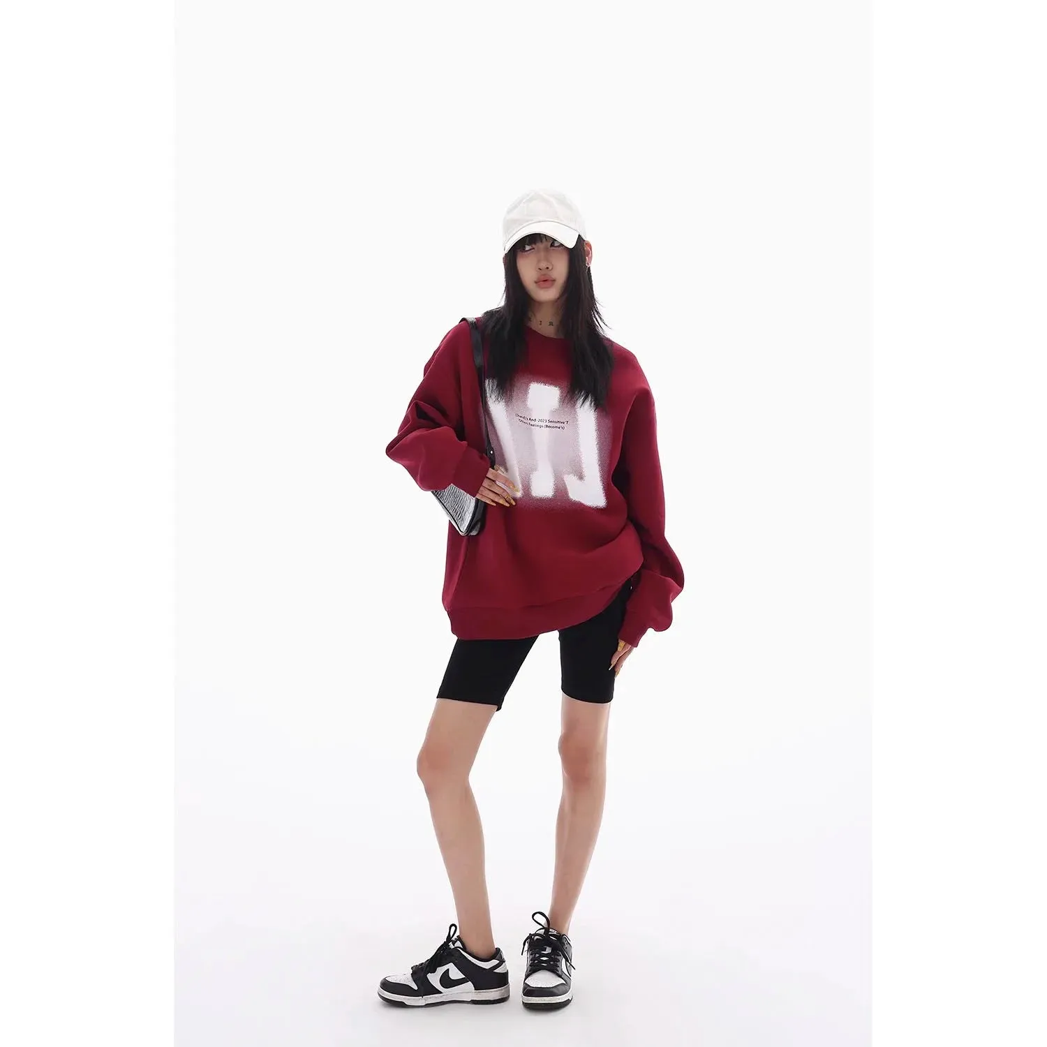 orean Cozy Baggy Feminine Hipster Long Sleeve Hoodie