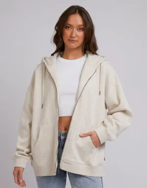 Oversized Zip Thru Hoody Oatmeal