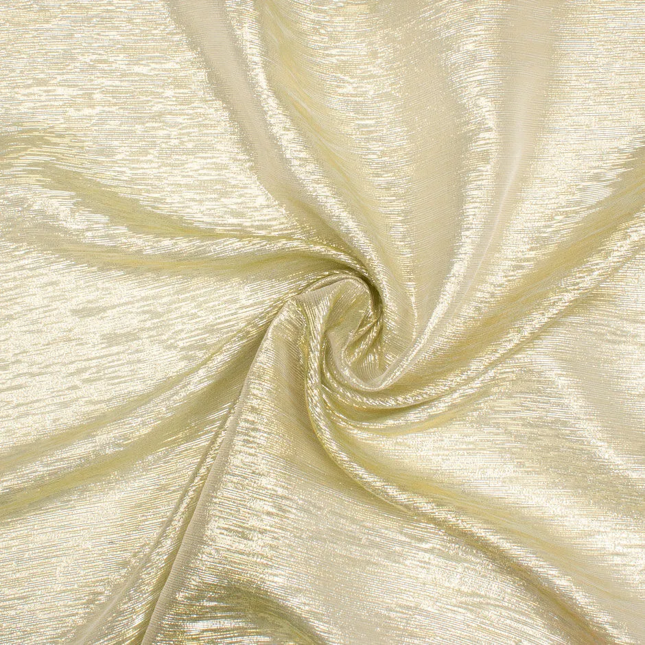 Pale Yellow Lightweight Metallic Lamé