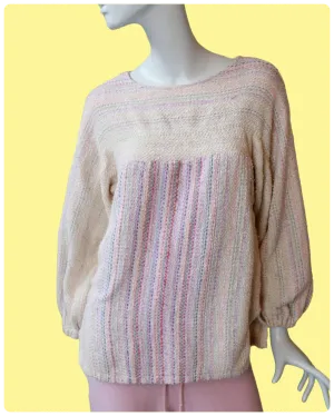 Pastel Hand Knit Sweater, Large