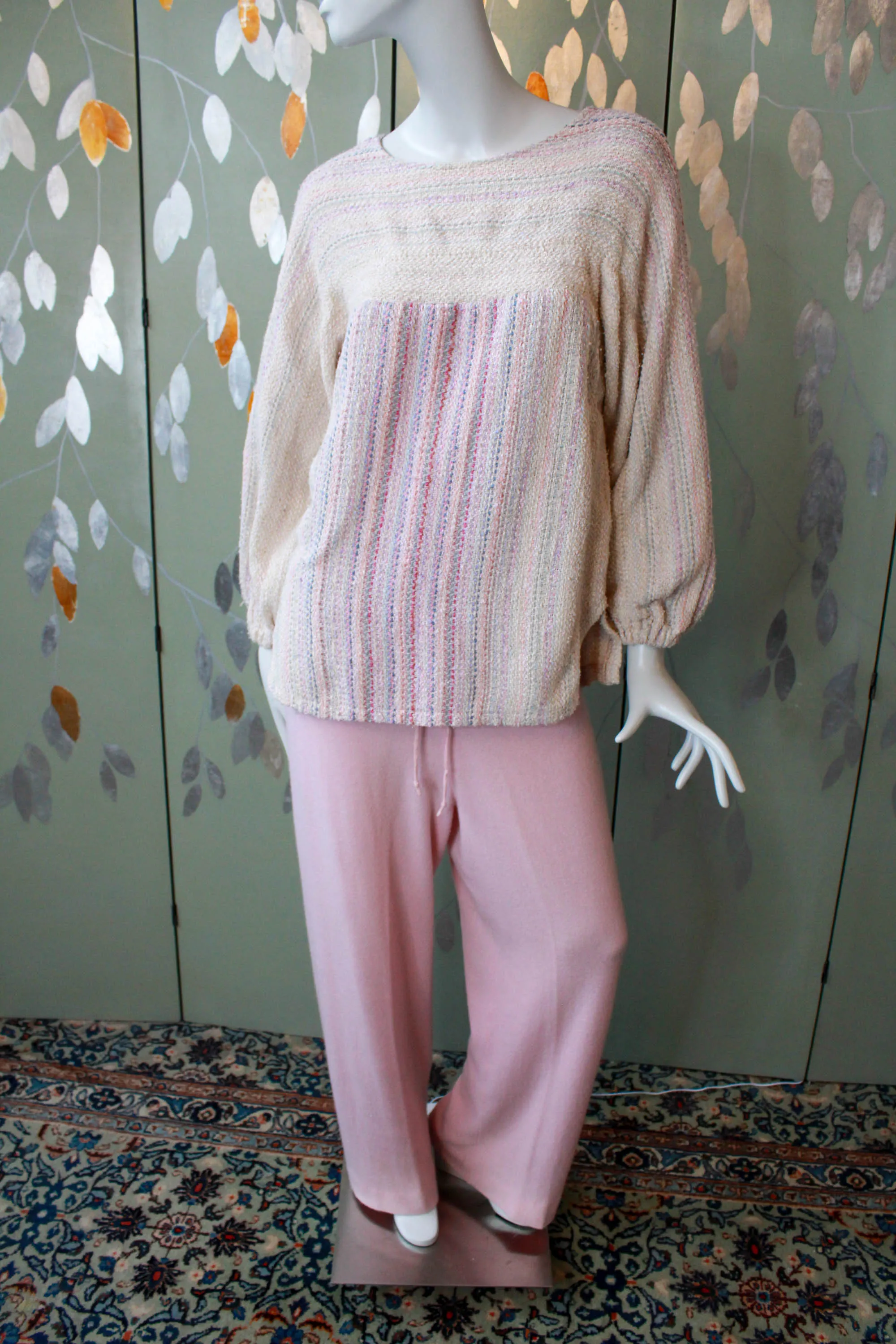 Pastel Hand Knit Sweater, Large