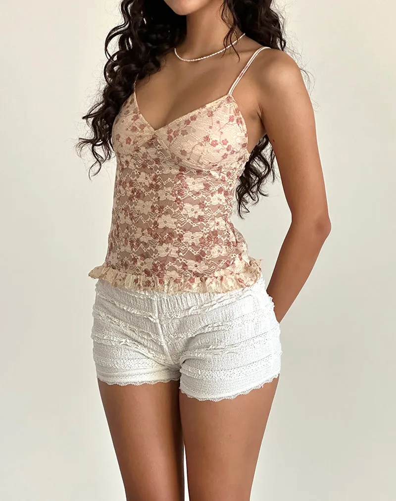 Rumaysa Cami Top in Chic Petal Pink Lace