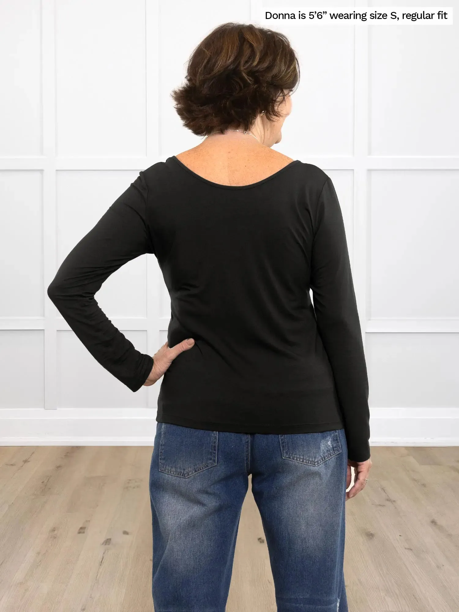 Shannon reversible neckline long sleeve tee