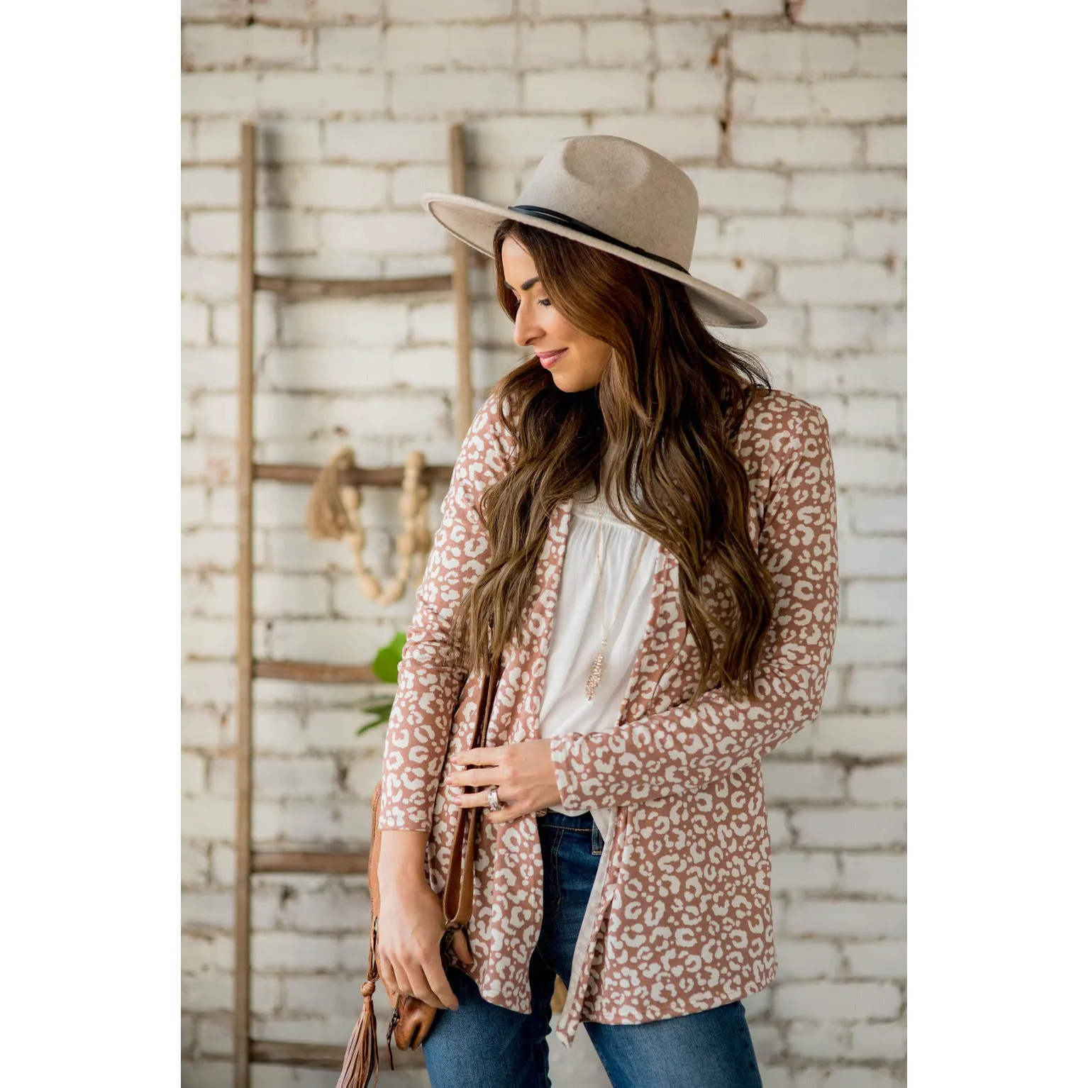 Short Lightweight Leopard Print Cardigan