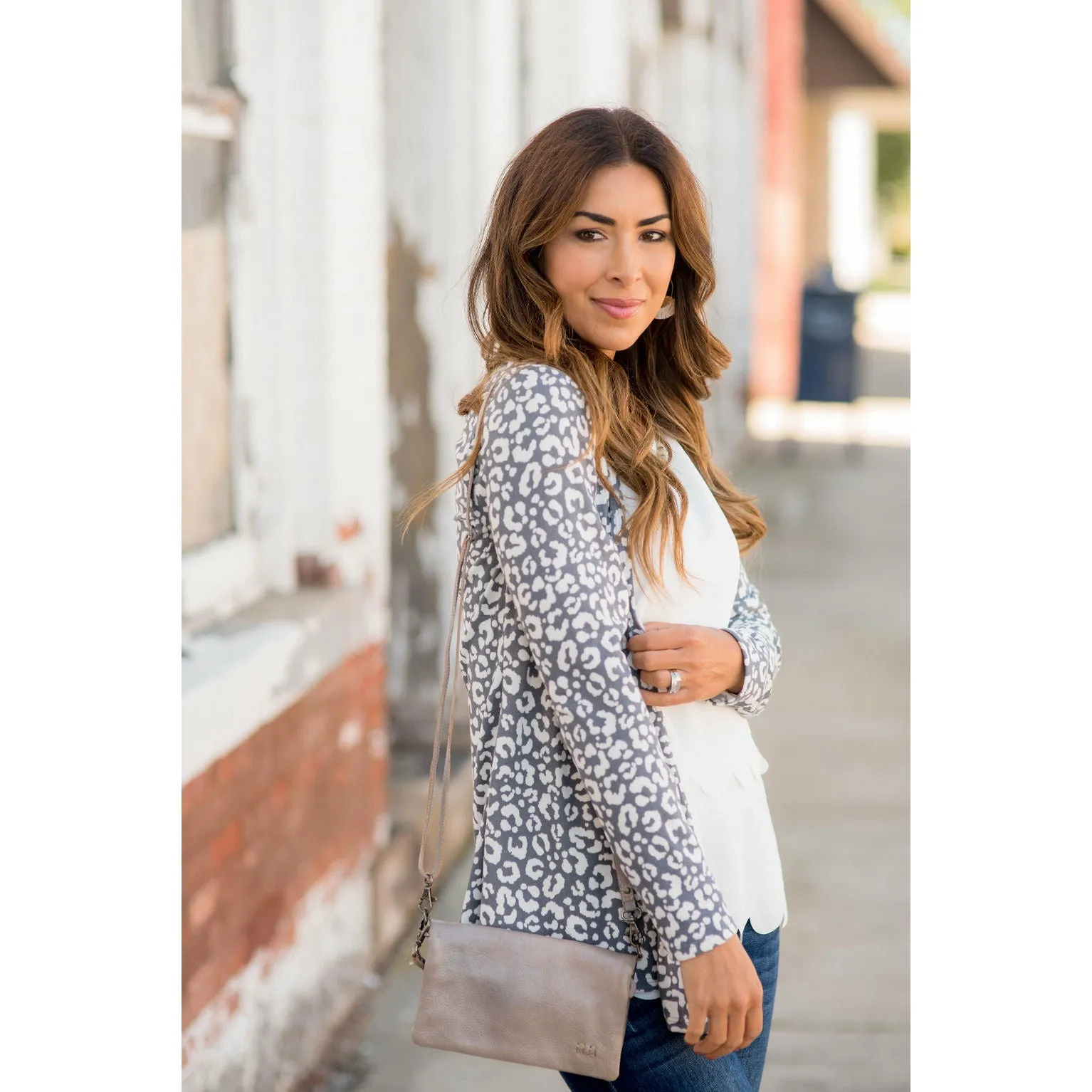 Short Lightweight Leopard Print Cardigan