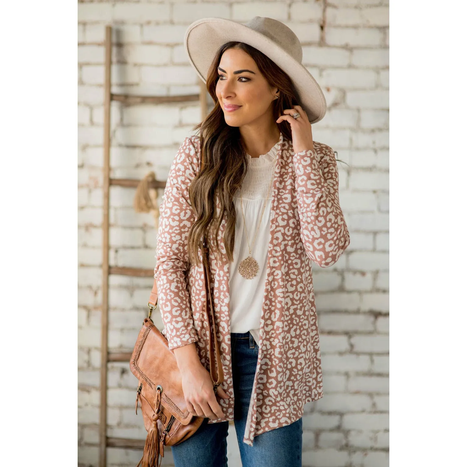 Short Lightweight Leopard Print Cardigan