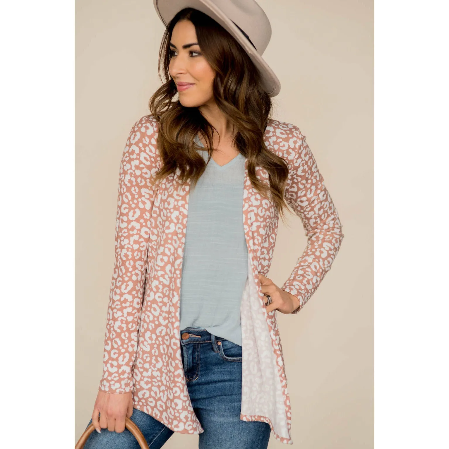 Short Lightweight Leopard Print Cardigan