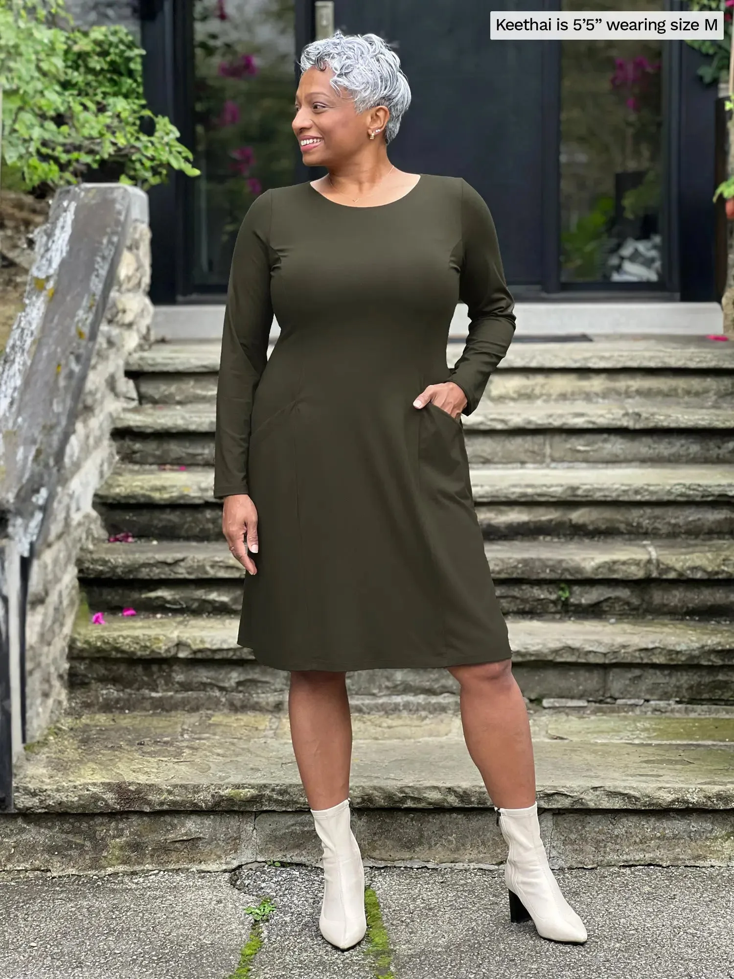 Soraya long sleeve scoop neck dress