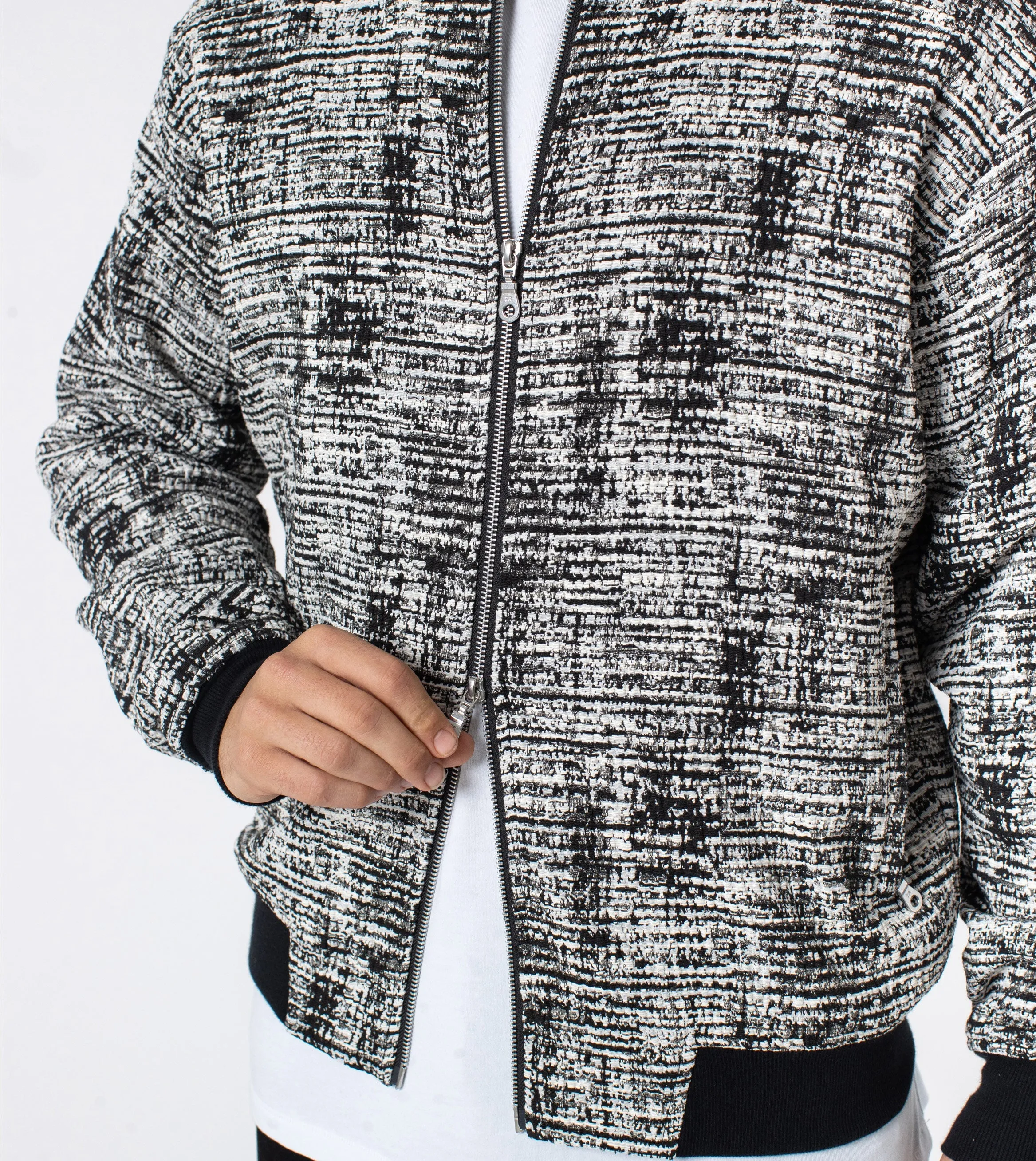 Static Zane Bomber Jacket Black/White