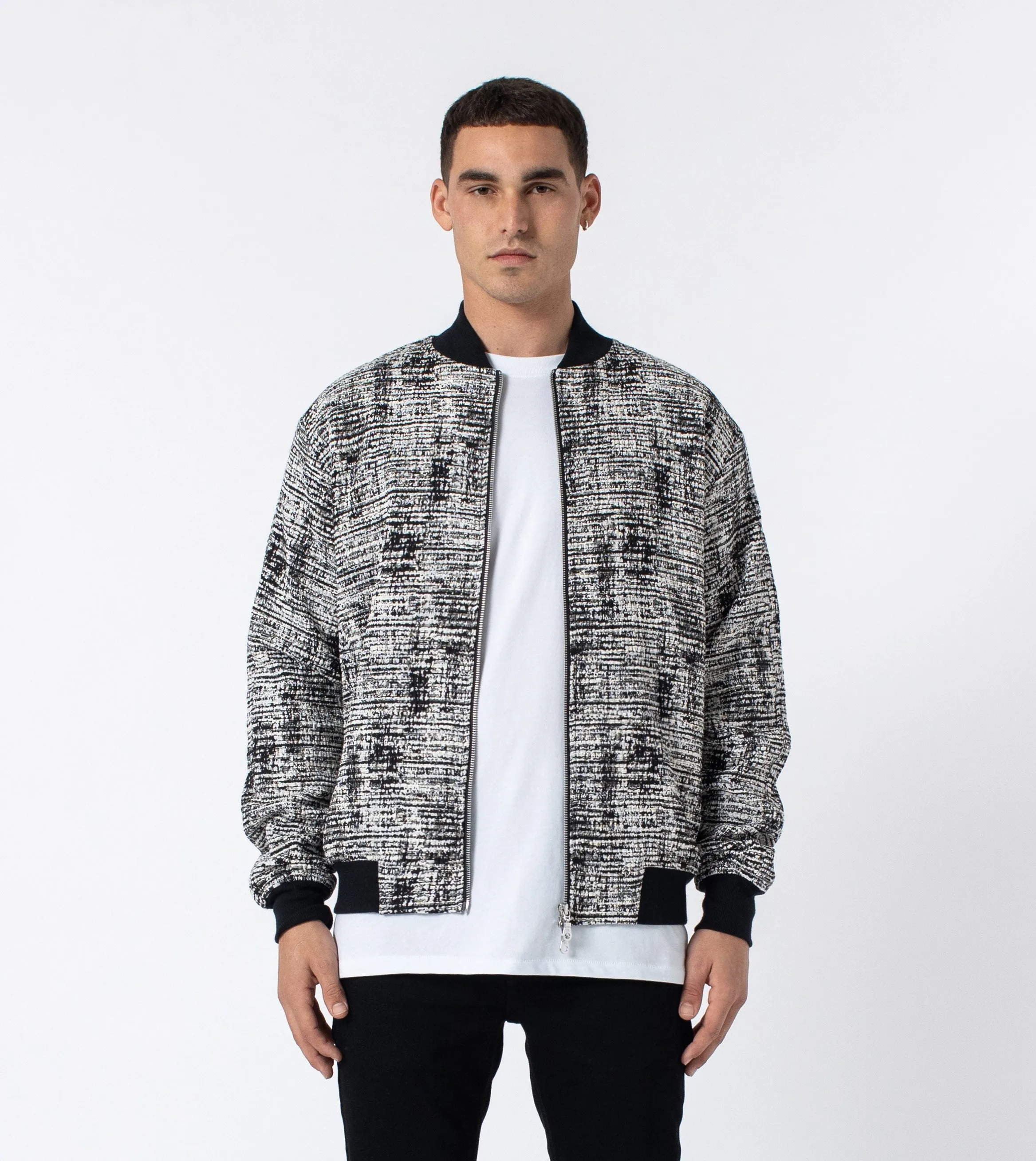 Static Zane Bomber Jacket Black/White