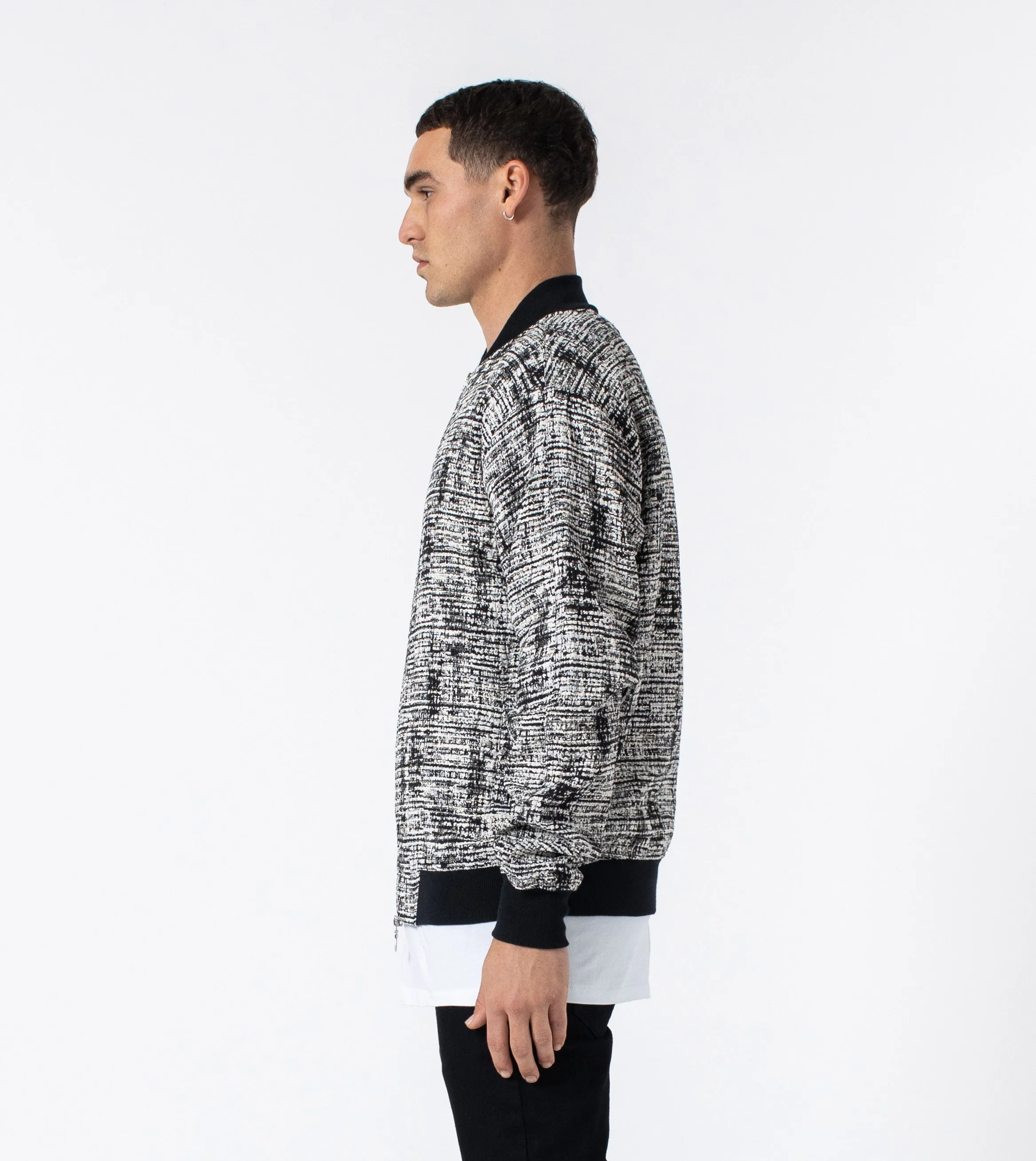 Static Zane Bomber Jacket Black/White