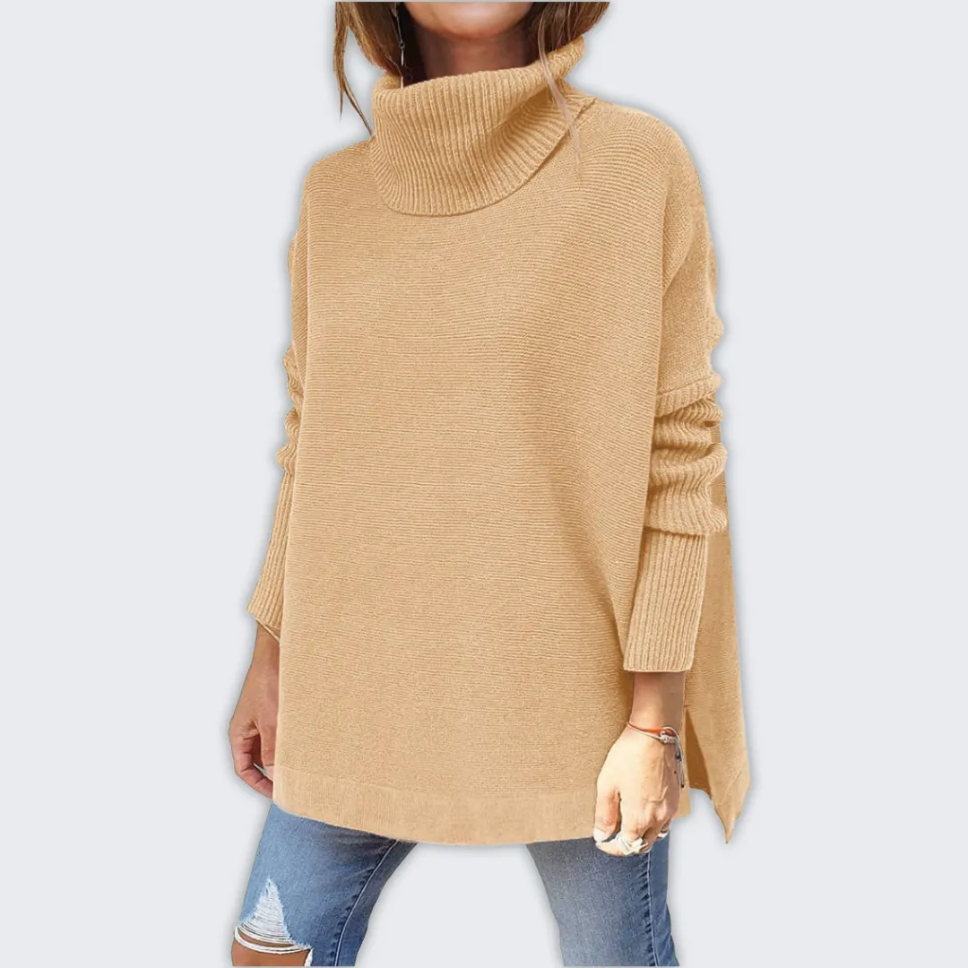 Warm & Cozy Oversized Turtleneck Sweater - Soft & Stylish