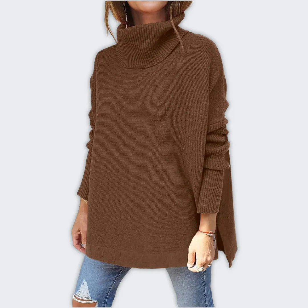 Warm & Cozy Oversized Turtleneck Sweater - Soft & Stylish