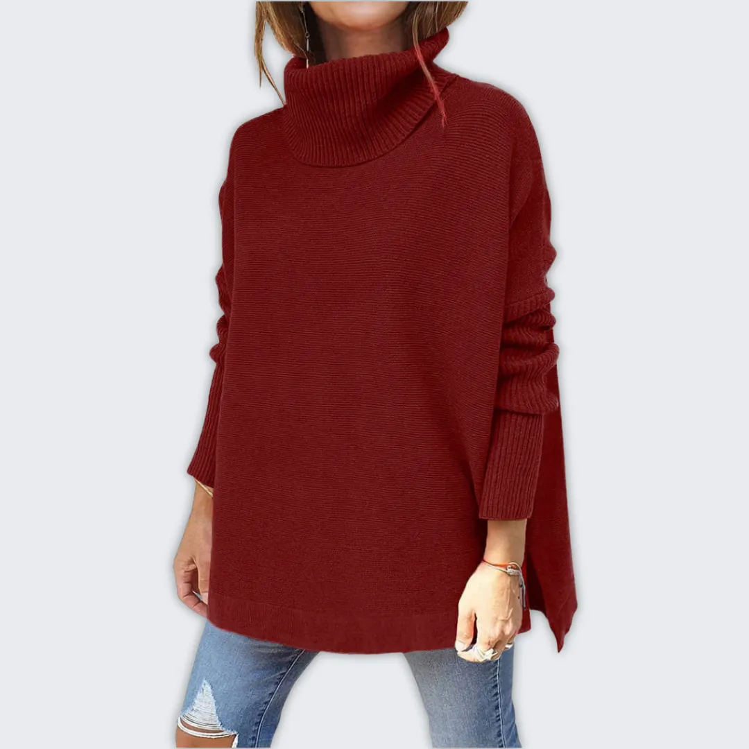 Warm & Cozy Oversized Turtleneck Sweater - Soft & Stylish