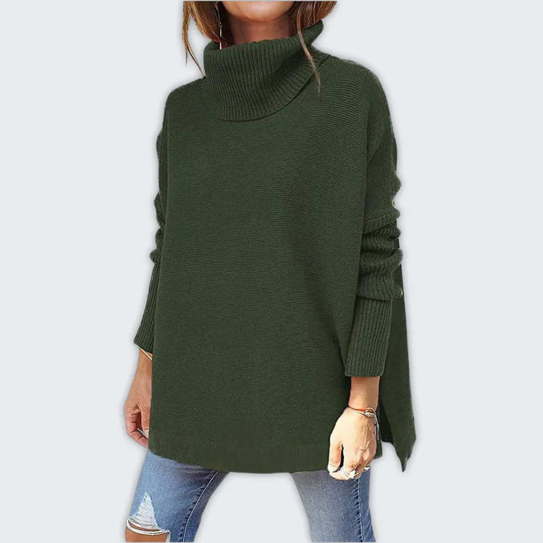 Warm & Cozy Oversized Turtleneck Sweater - Soft & Stylish